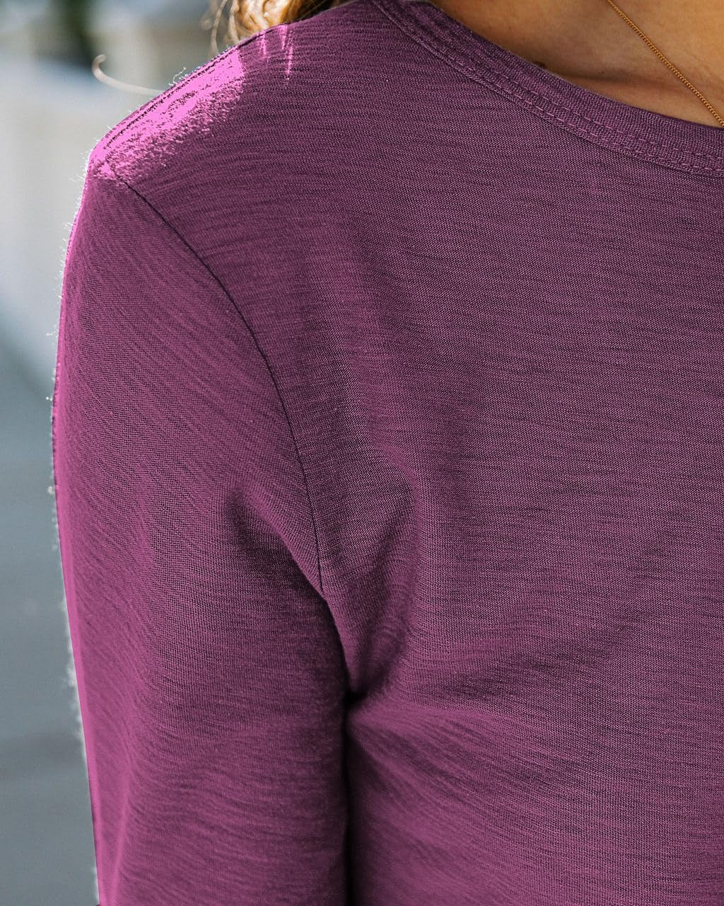 Womens T Shirts Long Sleeve Crew Neck Shirts Basic Tee Tops Blouse