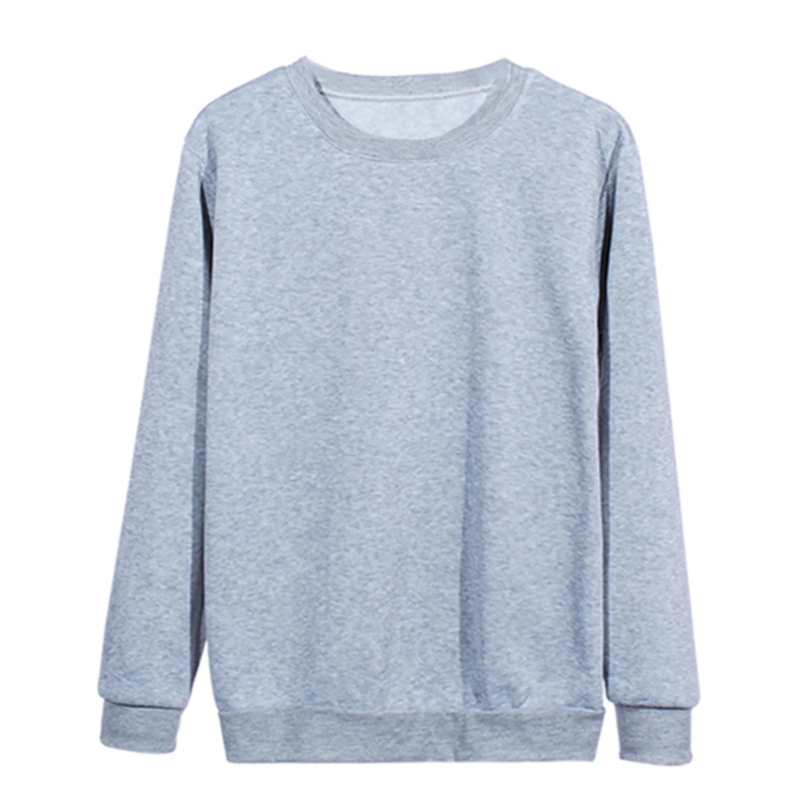 Women'S T-Shirts Women T-Shirts Loose Solid Long Sleeves Crew Neck plus Size Shirt for Woman Gray 12