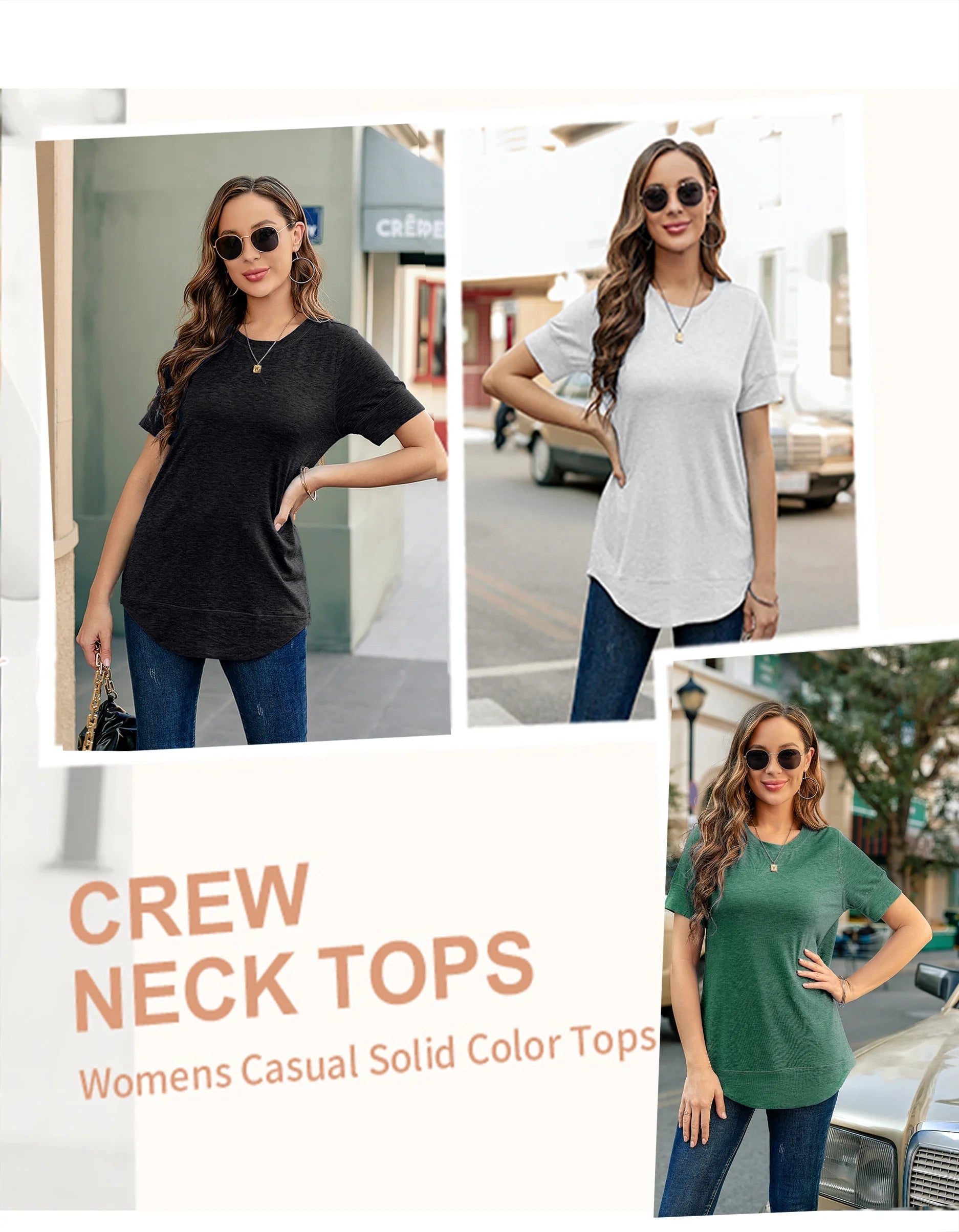 Summer Short Sleeve T-Shirts for Women Fashion Trendy Loose Cute Tunic Casual Crew Neck Tops White Blouse Size XL