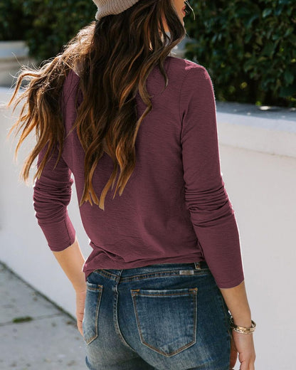 Womens T Shirts Long Sleeve Crew Neck Shirts Basic Tee Tops Blouse