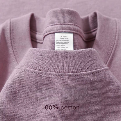 260Gsm Combed Cotton Tees Tshirts Mens Solid Tops Woman Male Short Sleeve Breathable Summer Basic Tops T Shirts