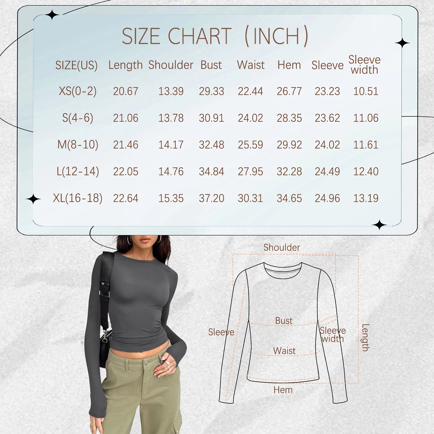 White Long Sleeve Shirts for Women Basic Crop Tops Fall Fashion Dressy Casual Slim Y2K Trendy Blouses