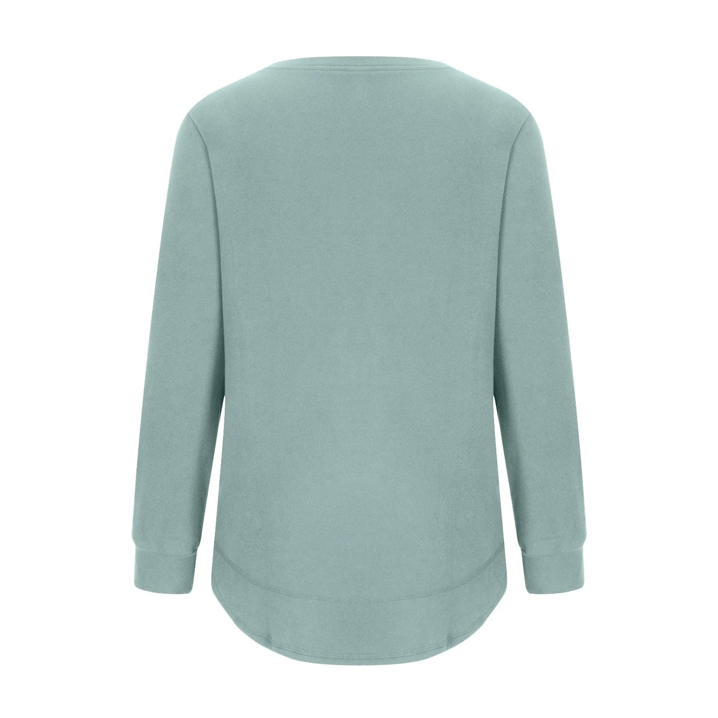 Womens T Shirts Solid Long Sleeves Crew Neck Fashion New Arrivals Green 6