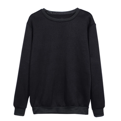 Women'S T-Shirts Lady Blouses Loose Solid Long Sleeves Crew Neck Woman plus Size Tank Top Black 8
