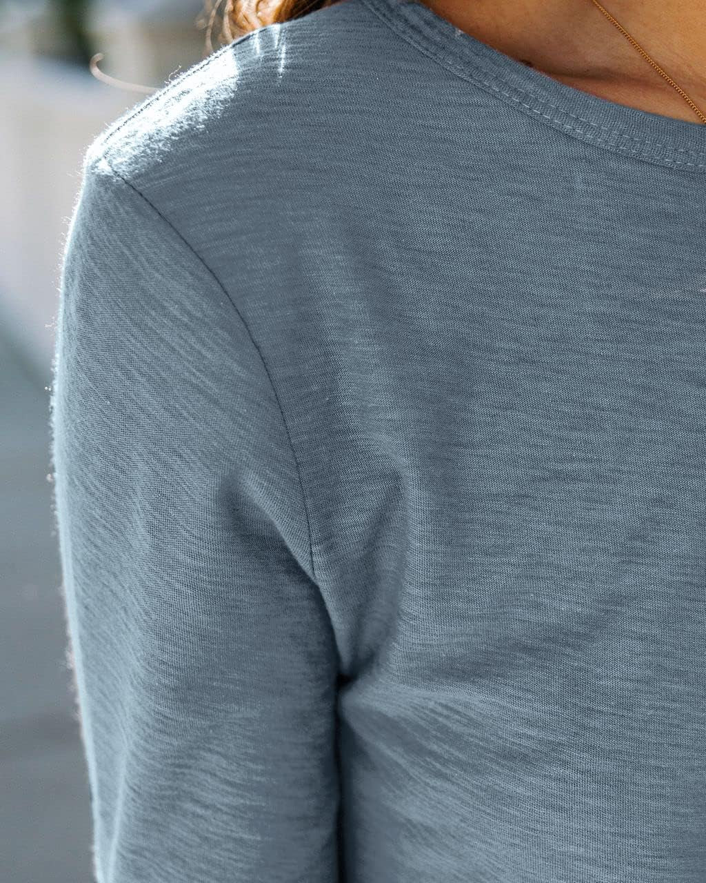 Womens T Shirts Long Sleeve Crew Neck Shirts Basic Tee Tops Blouse
