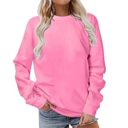 Women'S T-Shirts Mom T-Shirts Loose Solid Long Sleeves Crew Neck Women Blouses under $7 Brown 10